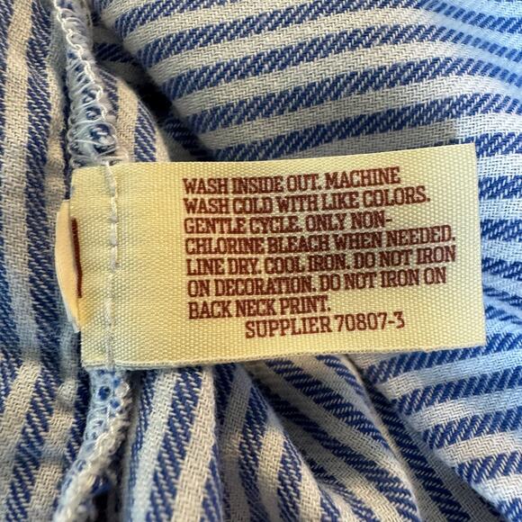 Arizona Jeans Co. Blue Striped Boyfriend Fit Button-Up – Medium - Picture 9 of 9